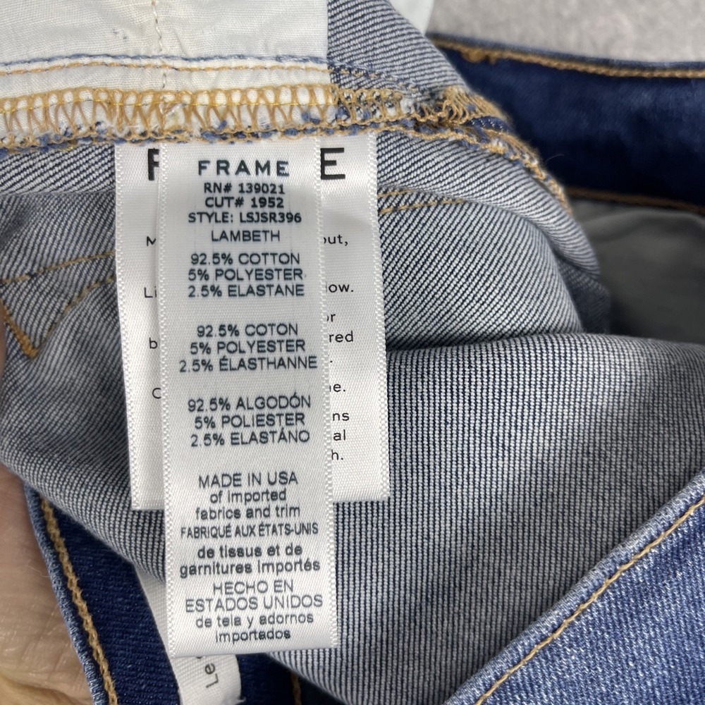 FRAME Le Skinny de Jeanne Fringe Hem Jeans Womens 31 Ripped Distressed Grunge - Picture 13 of 14
